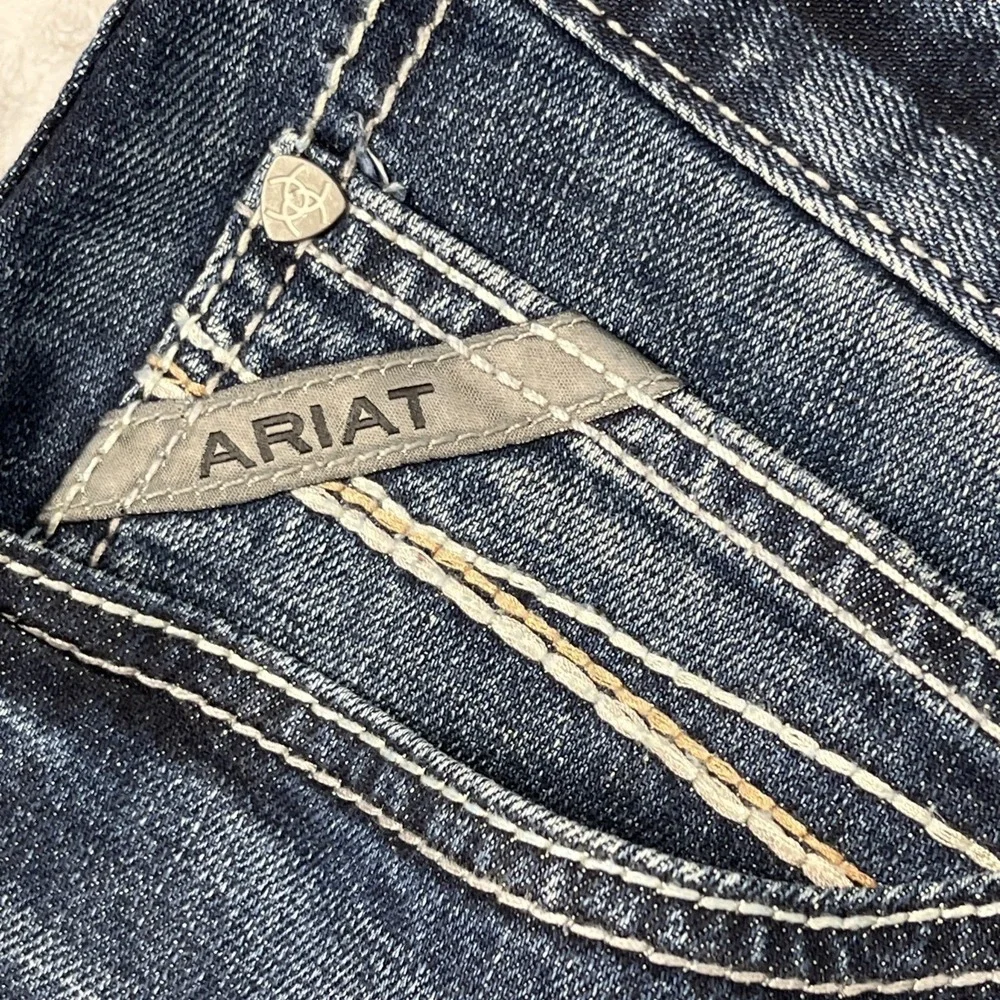 Ariat Jeans 38x32 M4 Low Rise Boot Cut Work Jeans Denim Med Wash EUC